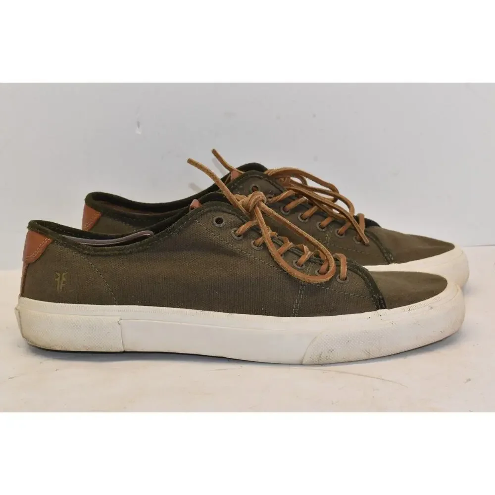 Frye Men's Ludlow Slip-On Canvas Shoes Olive Green Size 13 Style 3481491-OLV